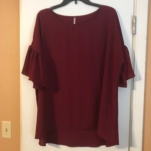 Shirt with Short Bell Sleeves